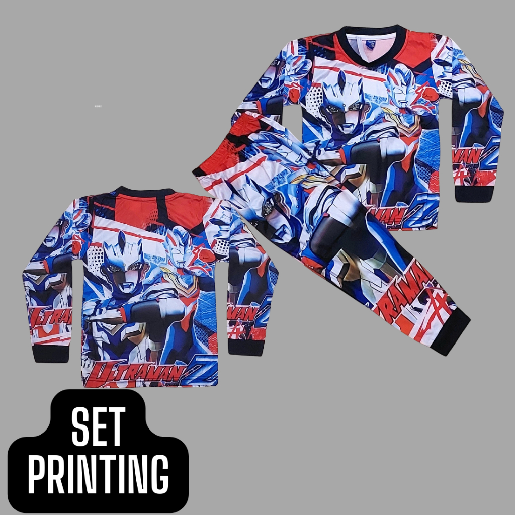 baju tidur piyama superhero ultraman sablon printing