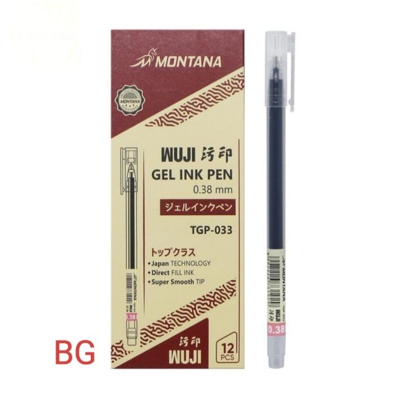 

Pulpen gell 0,38 mm /ballpoint ink/ alat tulis 12 pcs