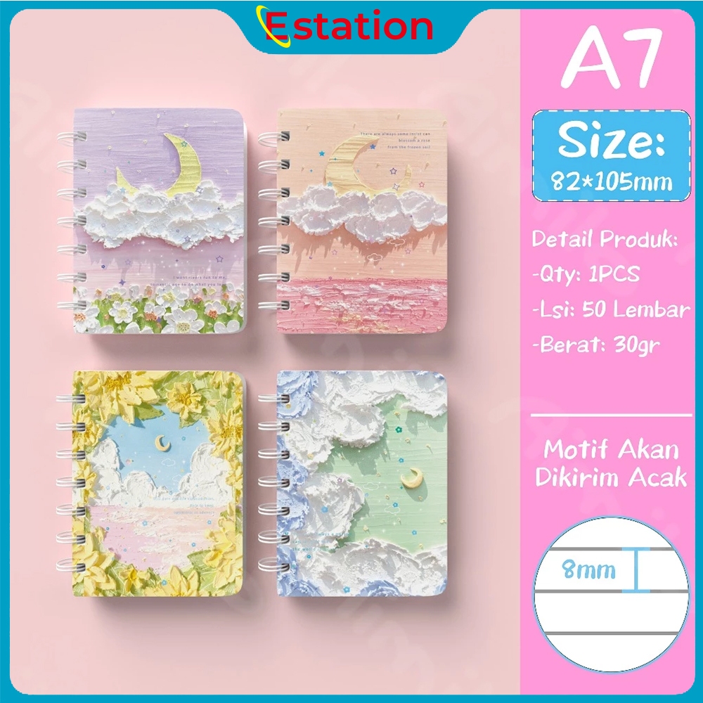 

(isi 4 Buku) Notebook Mini 1 Paket 4 Pcs Buku Kecil Catatan Scrapbook Buku Notes Kecil 80/50 Lembar