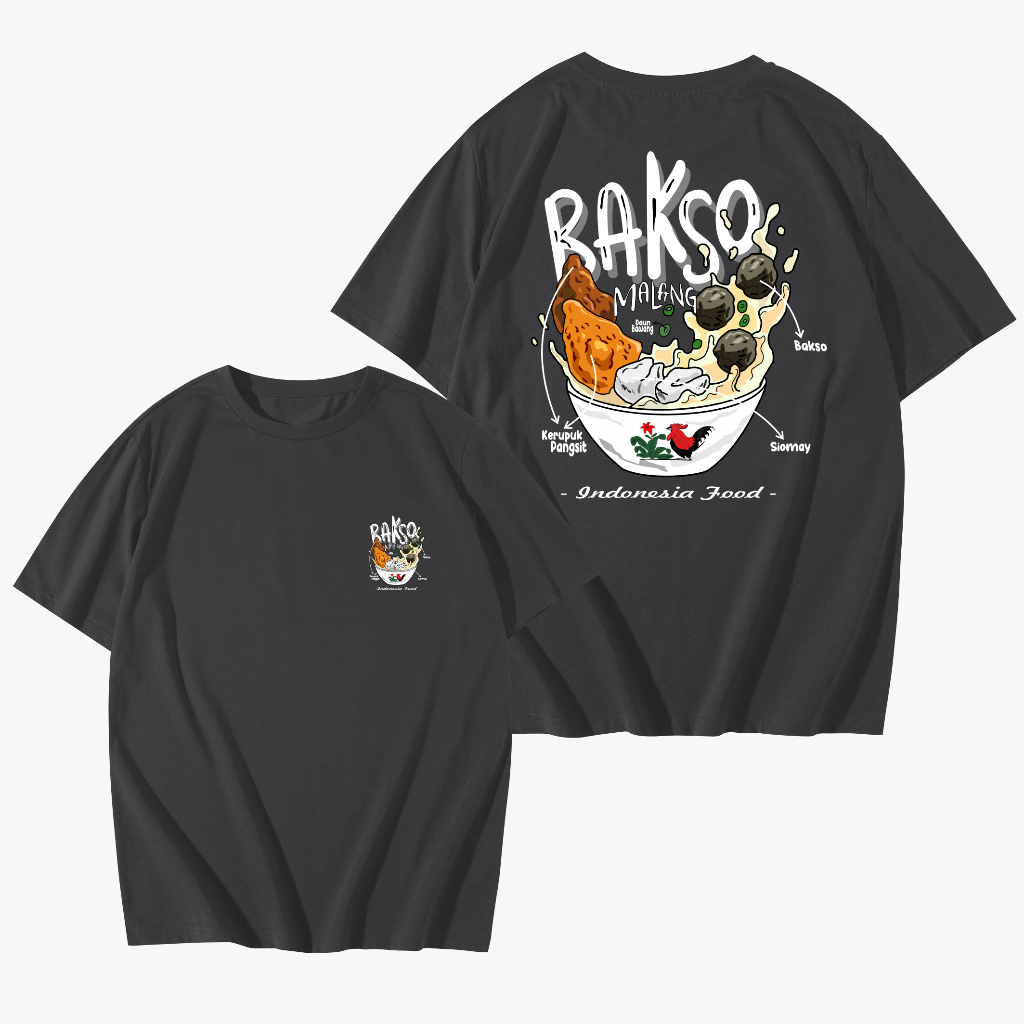 BAJU DISTRO HITAM BAKSO MALANG TERBARU/KAOS COWOK KEREN VIRAL T-SHIRT