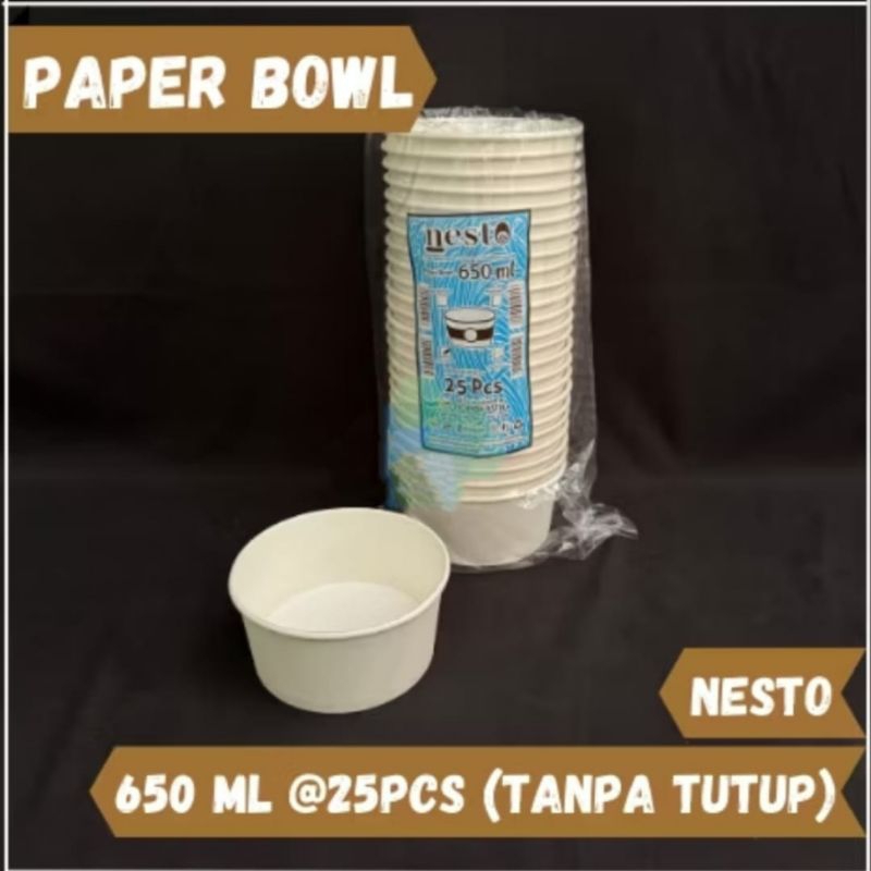 

Ukf5Pc6F4H (Kuliner.Kita) Paperbowl Putih Polos Nesto 650Ml (Tanpa Tutup) Isi 25 Pcs / Paperbowl