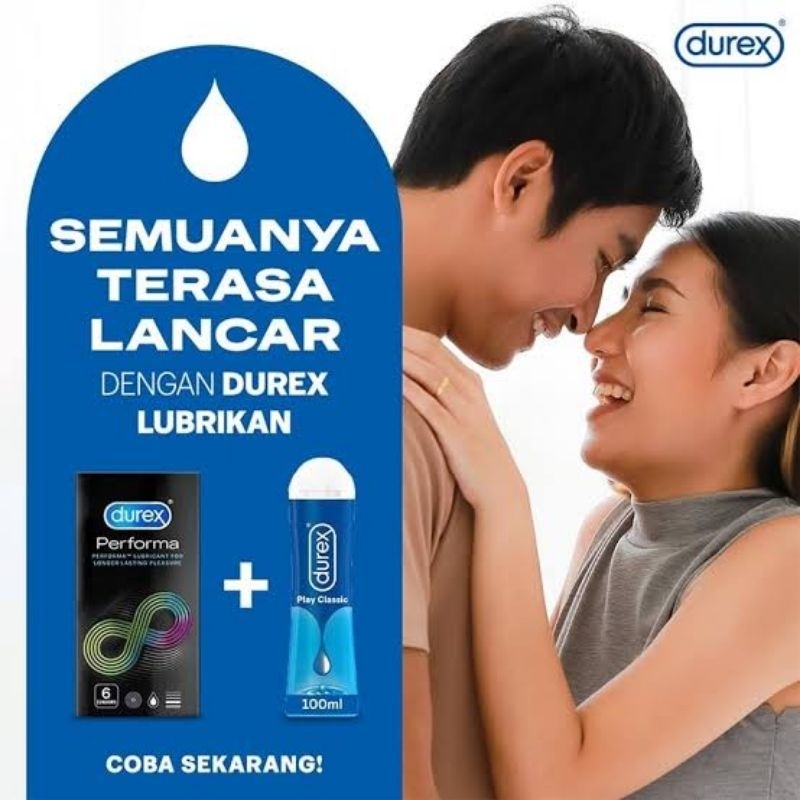 Durex Performa Isi 6 + Pelumas Play Massage 2 in 1 Lubricant Gel Feel Pleasure