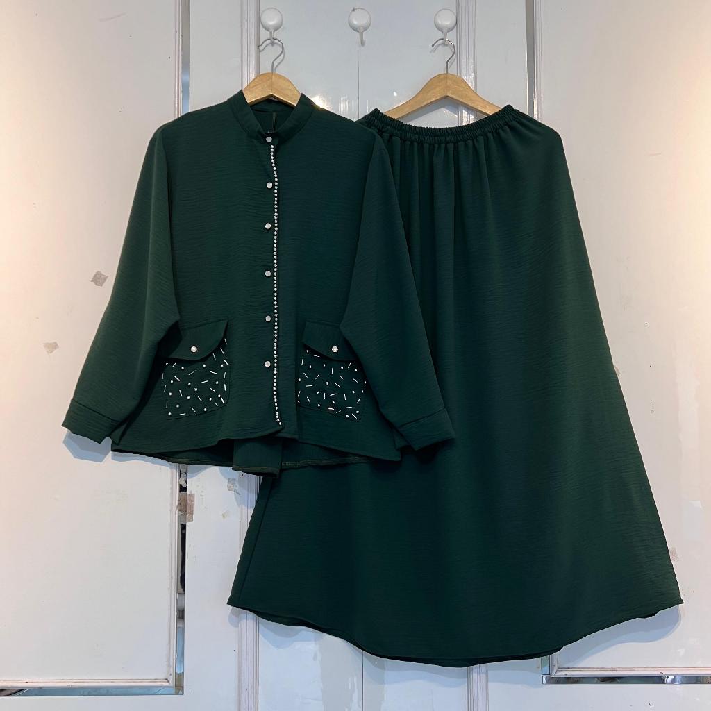 Setelan Wanita Kekinian Ssetelan Mewah Detelan Simple Elegan Wanset Korea Kondangan One Set Dewasa M