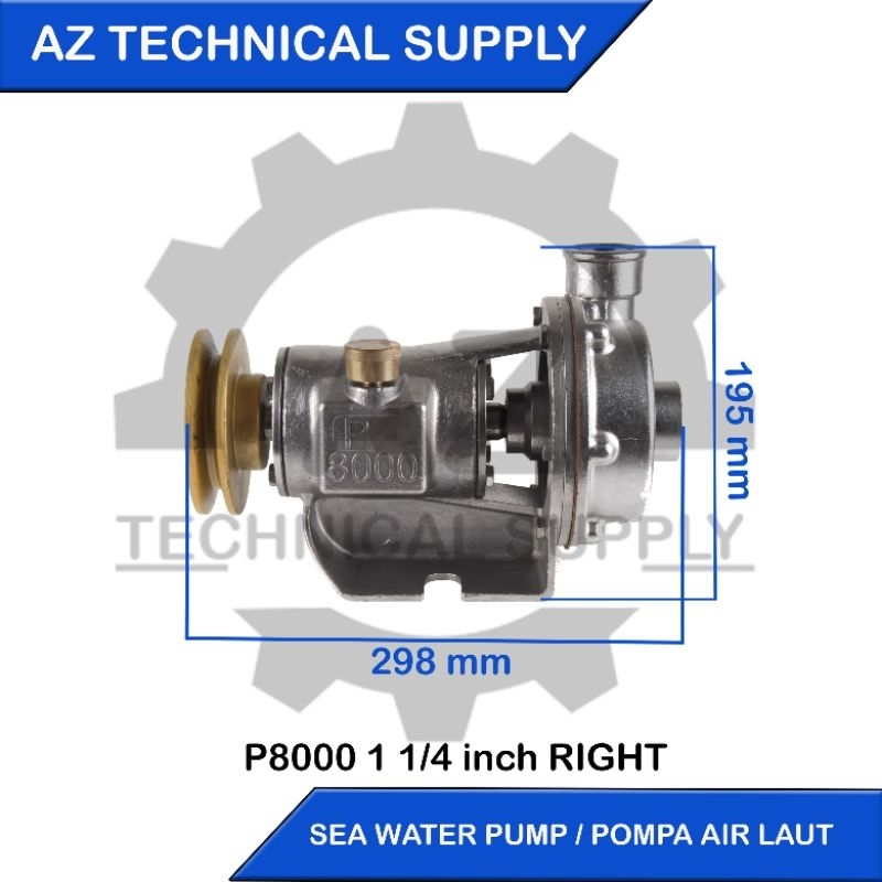 Sea Water Pump / Pompa Air Laut / Pompa Keong / Pompa Stainless / P 8000 1 1/4" Putaran Kanan