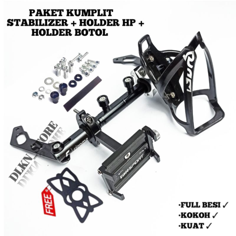Stabilizer holder Paket Kumplit + Holder HP + Holder Botol Motor Nmax, Vario New, Lexi, Aerox DLL