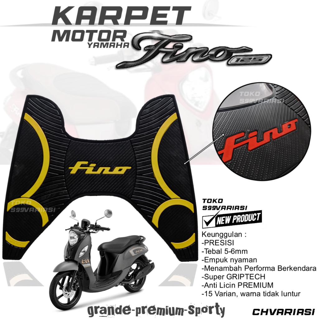 Karpet Motor FINO 125cc Pijakan Kaki Motor FINO 125 Bahan Full Karet Tebal Aksesoris Motor Fino