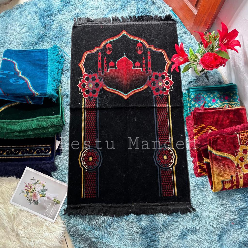 SAJADAH BLUDRU TURKEY PREMIUM AR RAHMAN GOLD UKURAN JUMBO