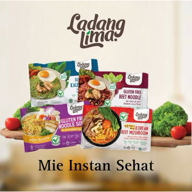 

Ladang Lima Mie Sayur Sehat / Egg Free / Low Fat / Low Gluten