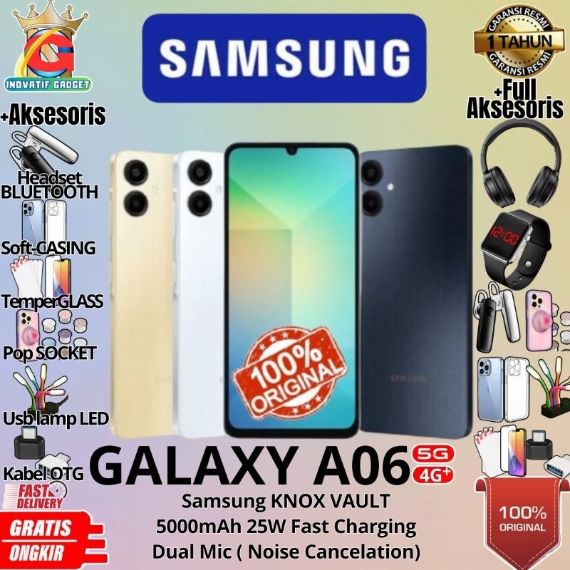 HP BARU SAMSUNG A06 | A06 5G 6/128GB & 4/128GB & 4/64GB RAM UPTO 12GB GARANSI RESMI 100% ORIGINAL
