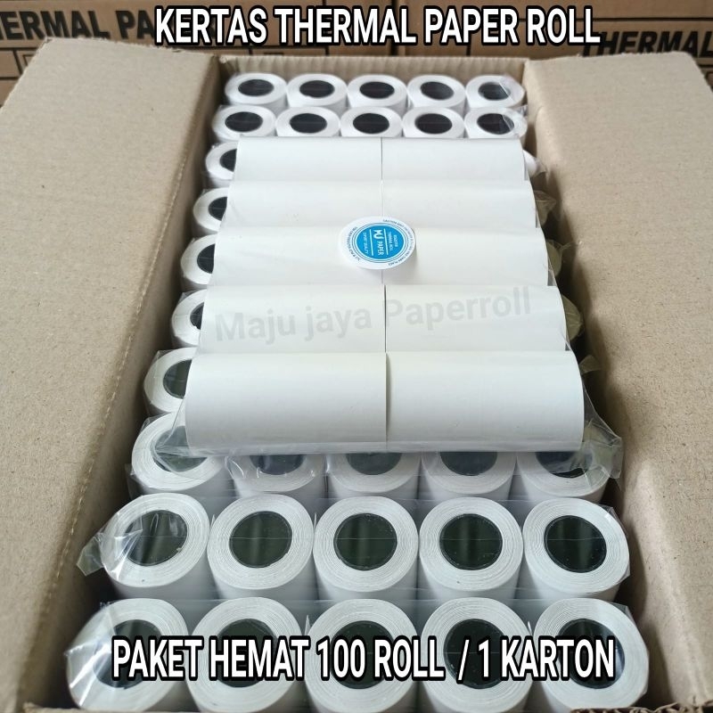 

100 Roll Kertas Kasir Thermal 58X30 / 57X30 Printer Thermal Edc Bluetooth