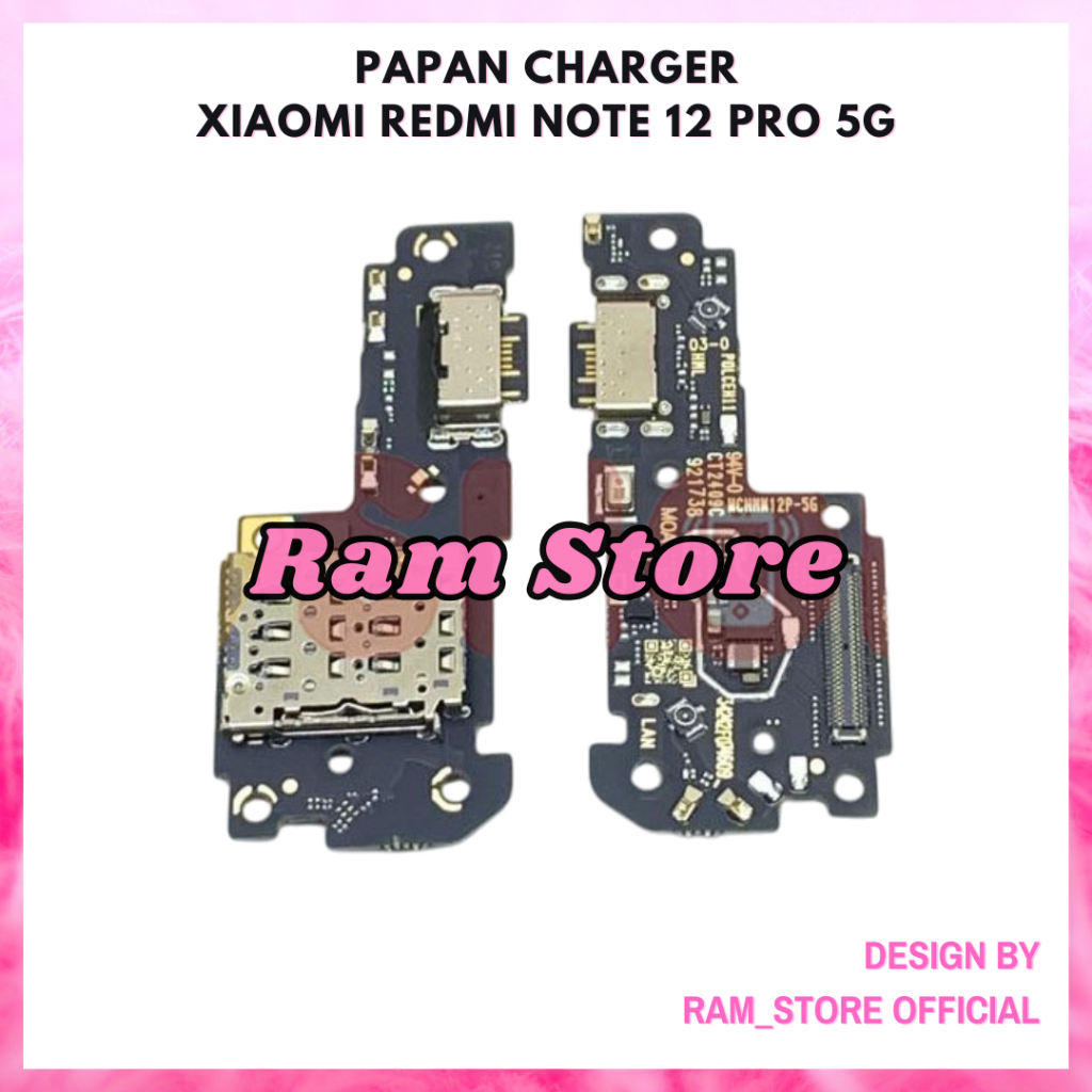 Konektor Cas Board Hp XIAOMI REDMI NOTE 12 PRO 5G Connector Conektor Flexible Papan Charger