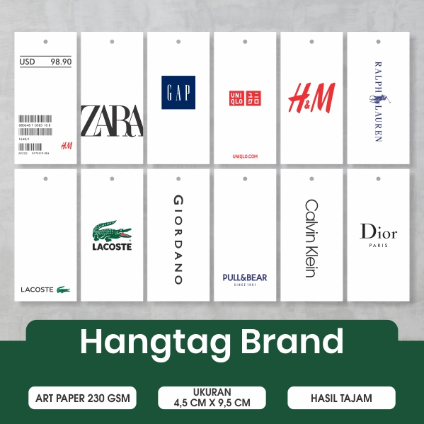 

(25 pcs) hangtag baju label brand uniqlo h&m zara lacoste Hangtag BM Import