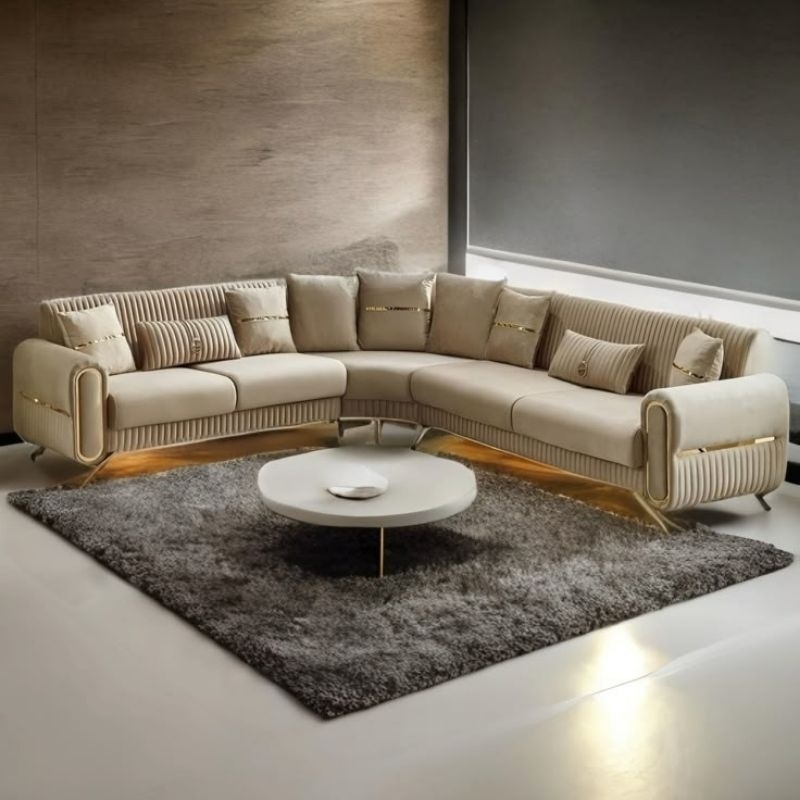 sofa sudut elegant minimalis sofa premium bergaya hotel bintang lima