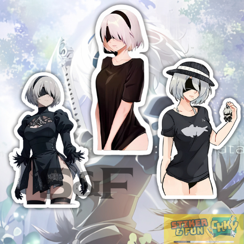 

Stiker Sticker Vinyl Laminasi YORHA 2B NIER AUTOMATA 3 Pcs Vol 1