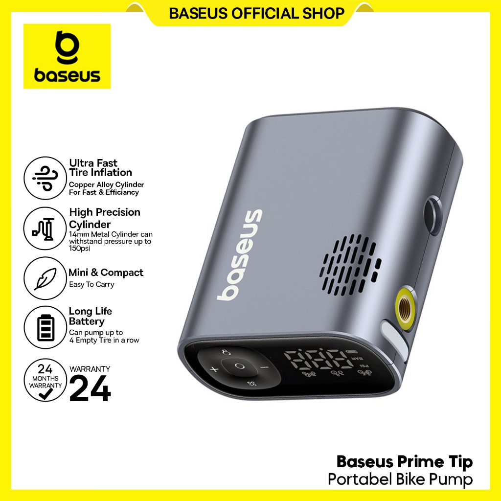Baseus Pompa Ban Portable Motor Sepeda PrimeTrip Series Bike Pump Cosmic Black