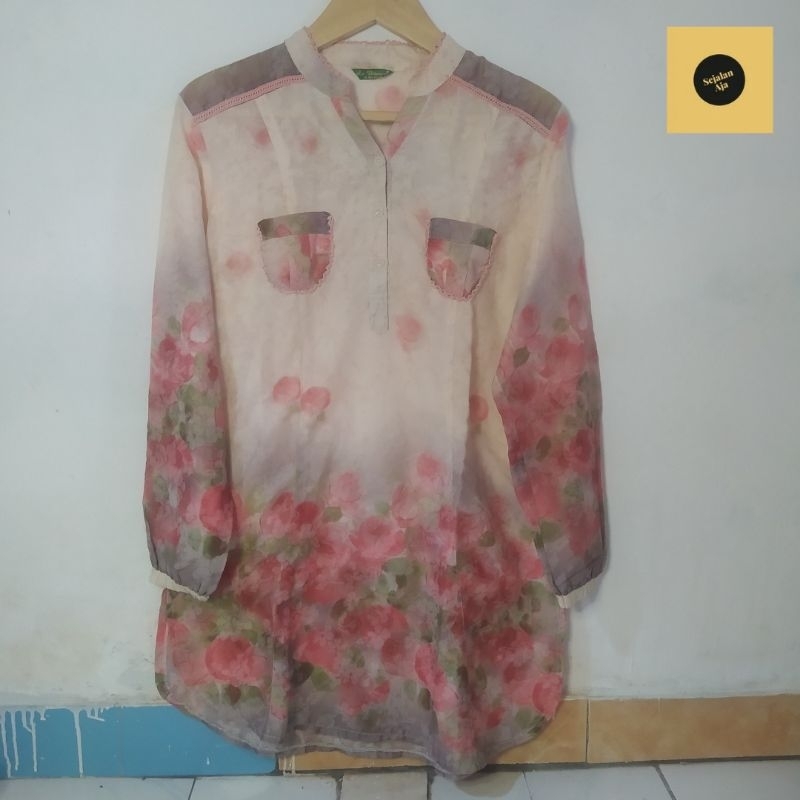 BLOUSE LENGAN PANJANG MOTIF BUNGA WANITA