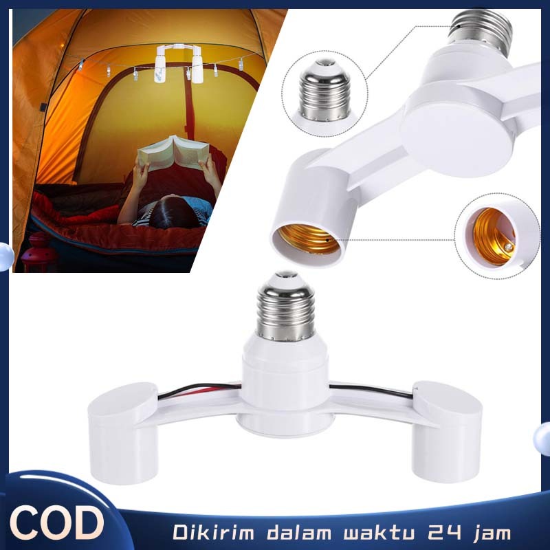 Fitting Lampu Cabang Fitting Sambung 2 Cabang Piting Lampu 2 Cabang Sambungan Fitting E27