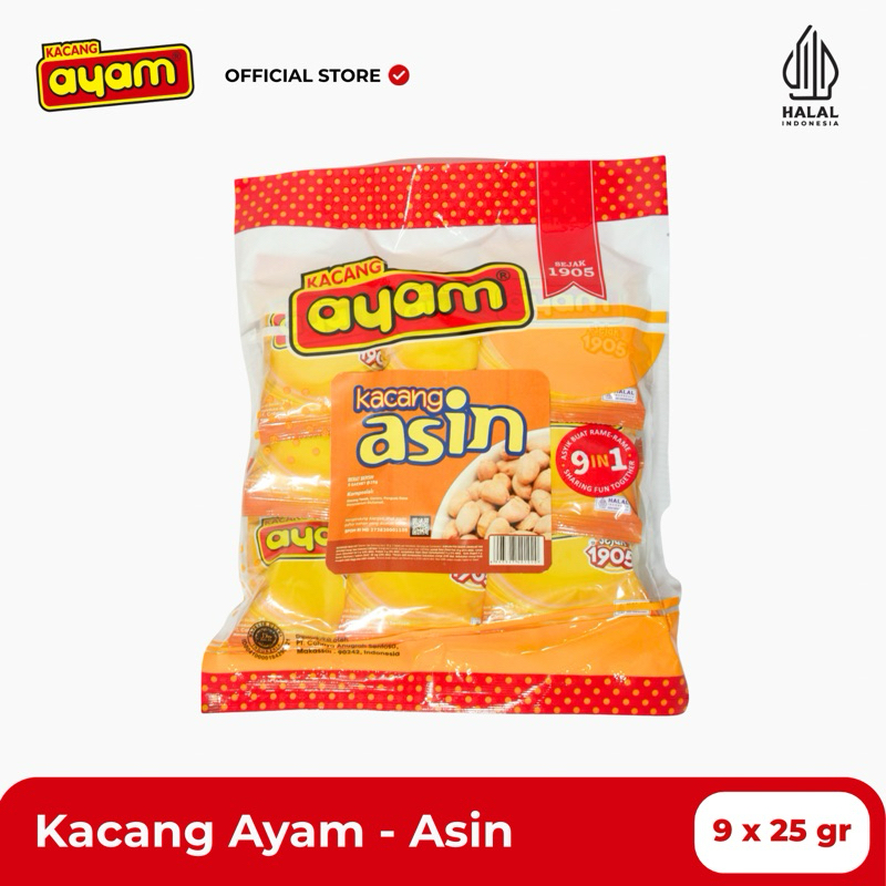

Kacang Ayam - Kacang Asin Share Packs (9 in 1) 225gr