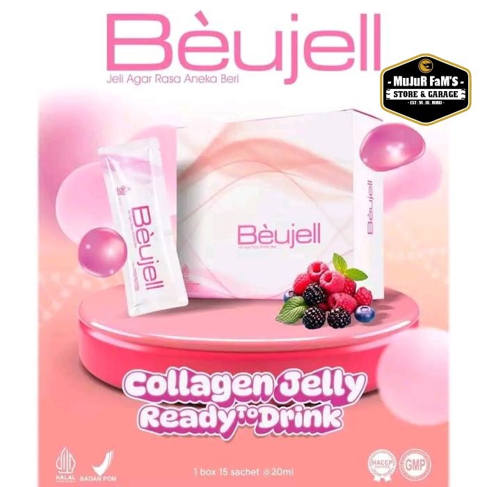 Beujell 15 Sachet @ 20 ml Pengganti K-Link Liquid Marine Collagen | Klink Marine Kolagen