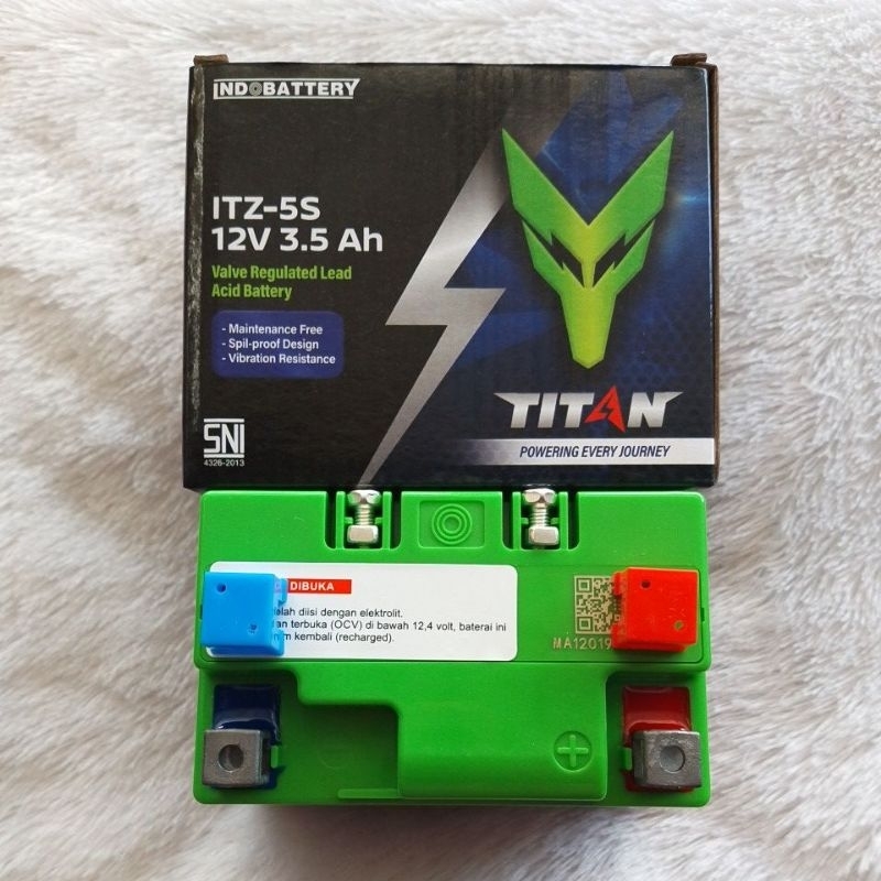 Aki motor GTZ5S 12V3.5AH supra 125 beat vario mio j vixion blade revo absolute merek TITAN ori INDOP