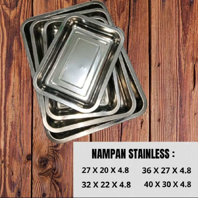 Nampan Stainless Segi Nampan Stenlis Kecil Tanggung Besar Jumbo Nampan Stenlis Murah