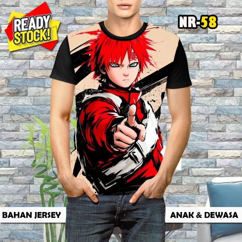 Kaos Naruto Karakter Gaara Baju Anime Viral keren
