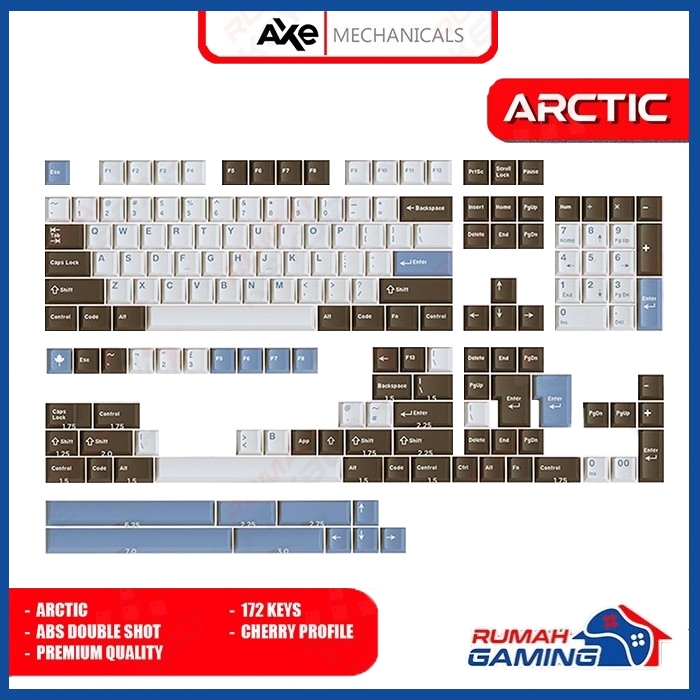 AXE MECHANICALS - Cherry - Arctic - ABS - Double Shot - Keycap - Keycaps