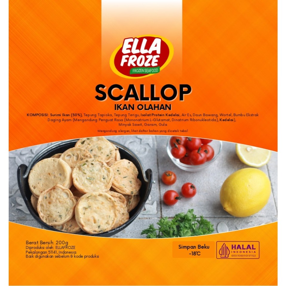 

ELLAFROZE SCALLOP IKAN OLAHAN 200GR