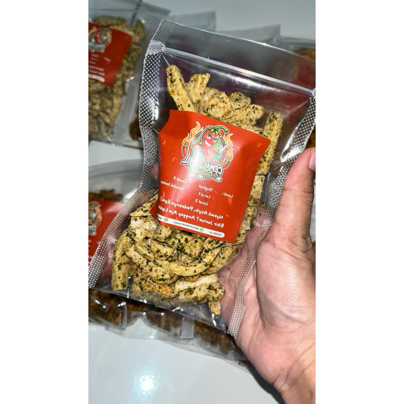 

Basreng Pedas Daun jeruk 60gr