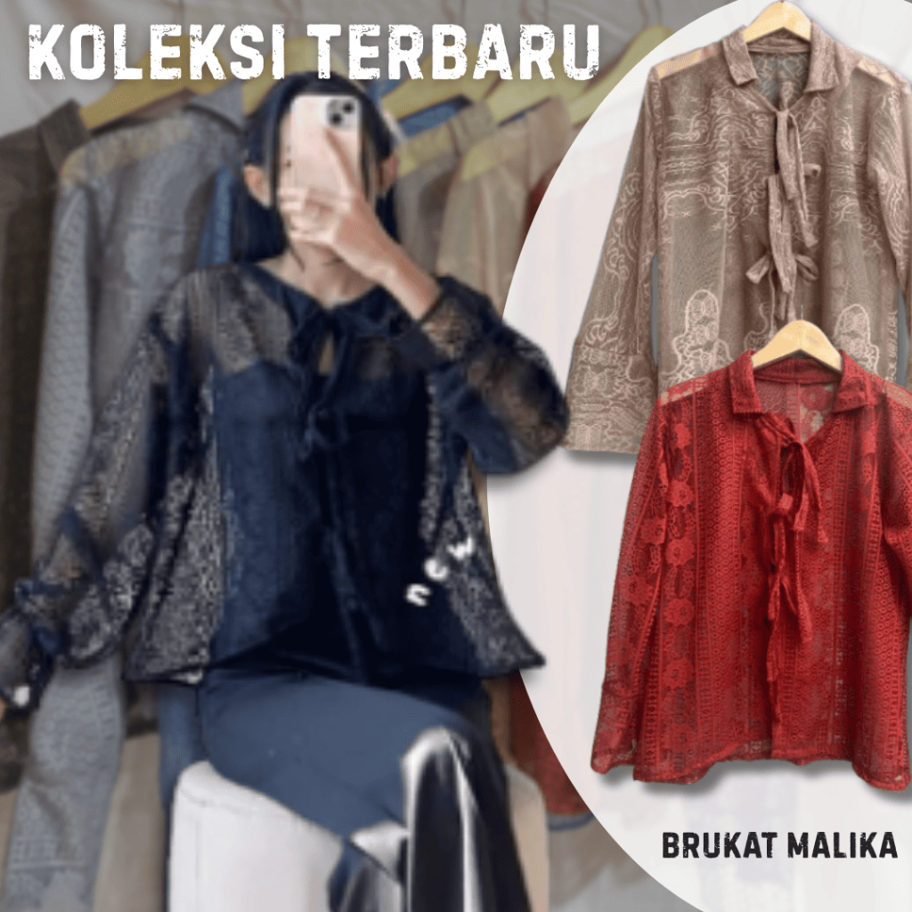 MALIKA BRUKAT Outer Brukat Cardigan Brokat Lengan Panjang Atasan Outer Brukat Outer Brokat Kondangan