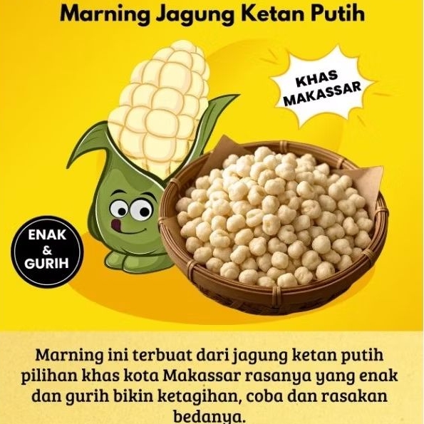 Marning Jagung Ketan/Pulut Istimewa Enak dan Renyah Cemilan Nagih - Snack Pedas - Food, Manis, Makan