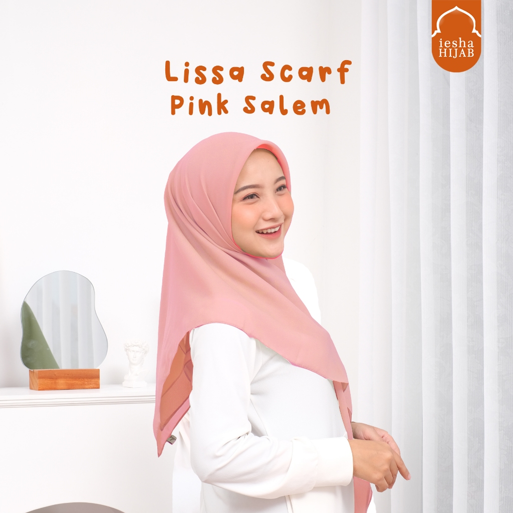 LISSA SCARF PINK SALEM - Jilbab segiempat double hycon banyak warna