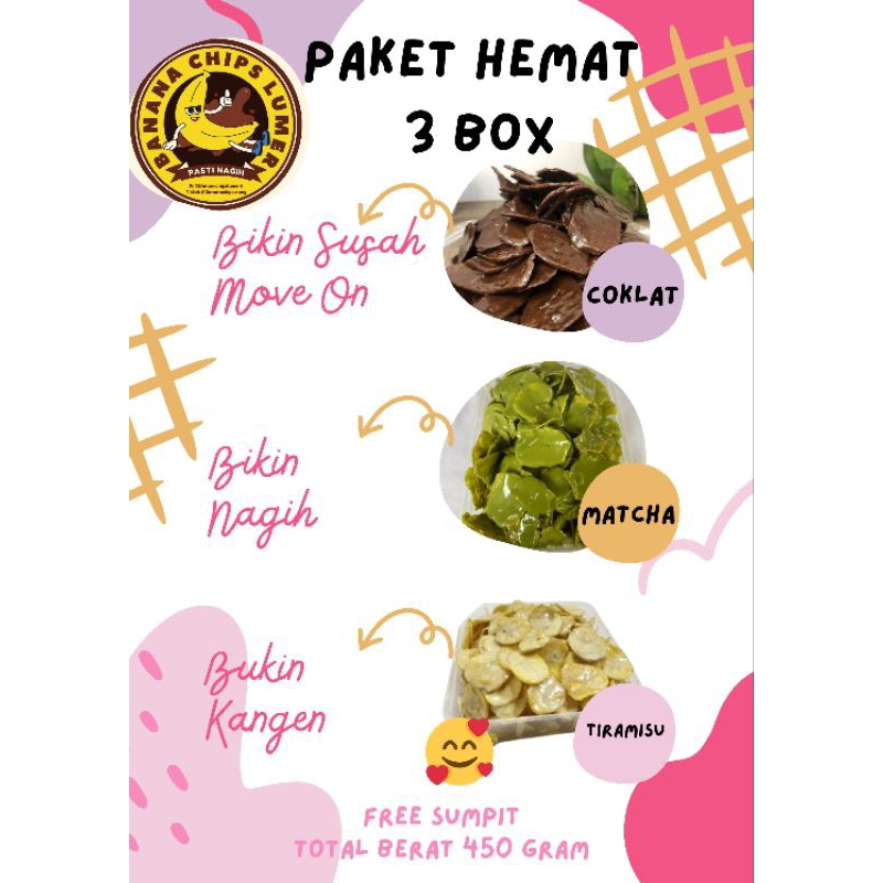 

Hemat 3 Box Banana Chips Lumer/Kripik Pisang Lumer