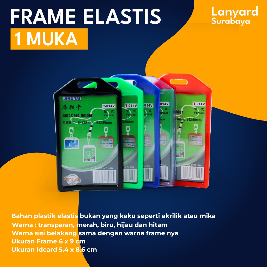 

Frame Casing Tempat ID Card Holder Elastis Potrait 1 Muka/1 Slot