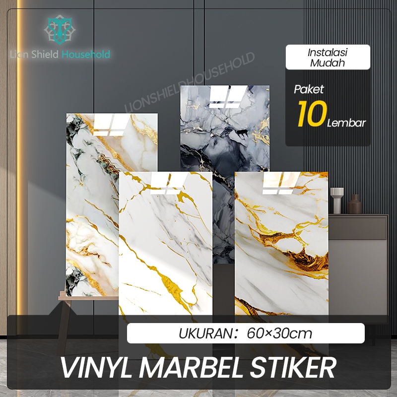 PAHE 10 Lembar Wallpaper Vinyl Dinding Marble Uk 30 X 60 Cm  / Vinyl Marble Wallpaper Dinding Granit