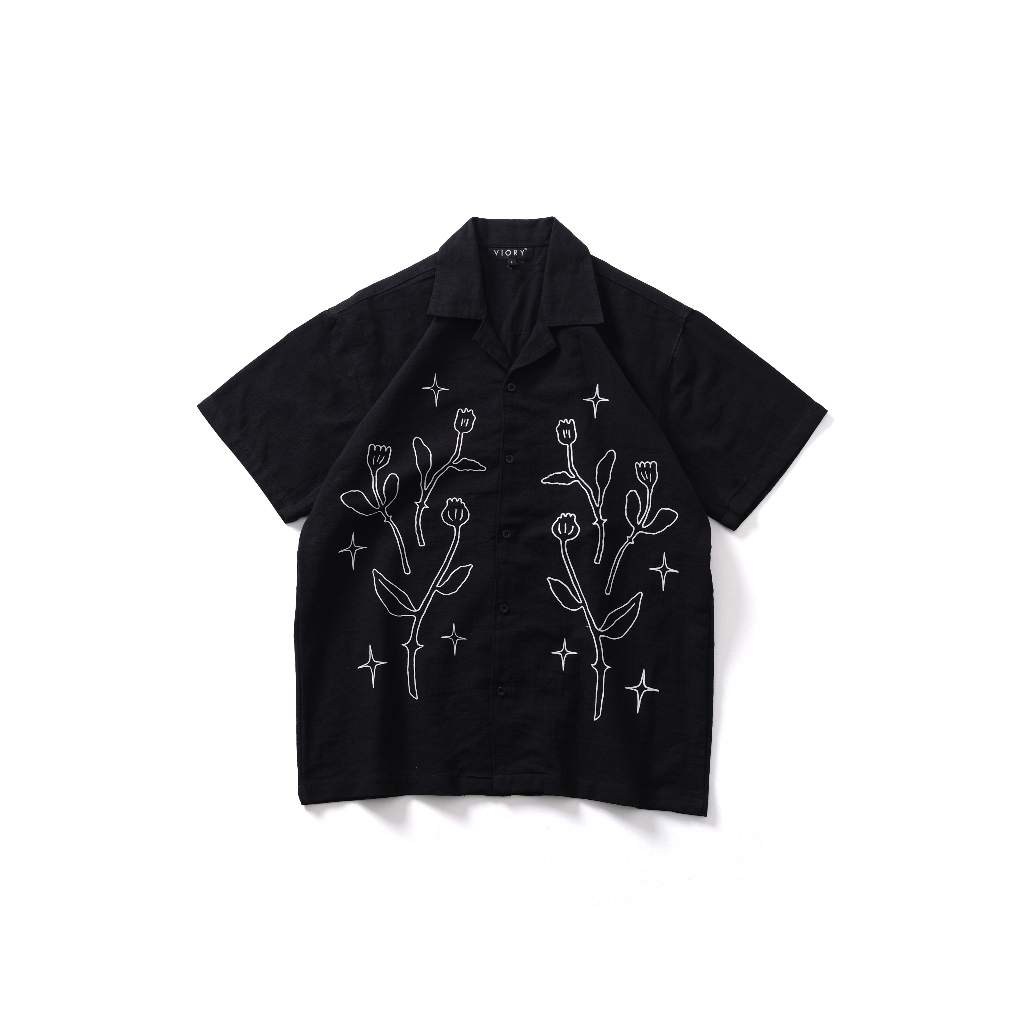 Graphic Linen Shirt -  Kemeja Graphic Linen Sablon Viory - KMPE0141