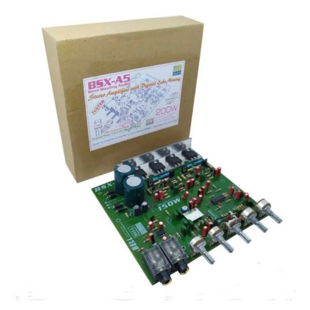 KIT POWER AMPLIFIER AMPLI STEREO AKTIF BSX A5 300W BELL BGR ORIGINAL