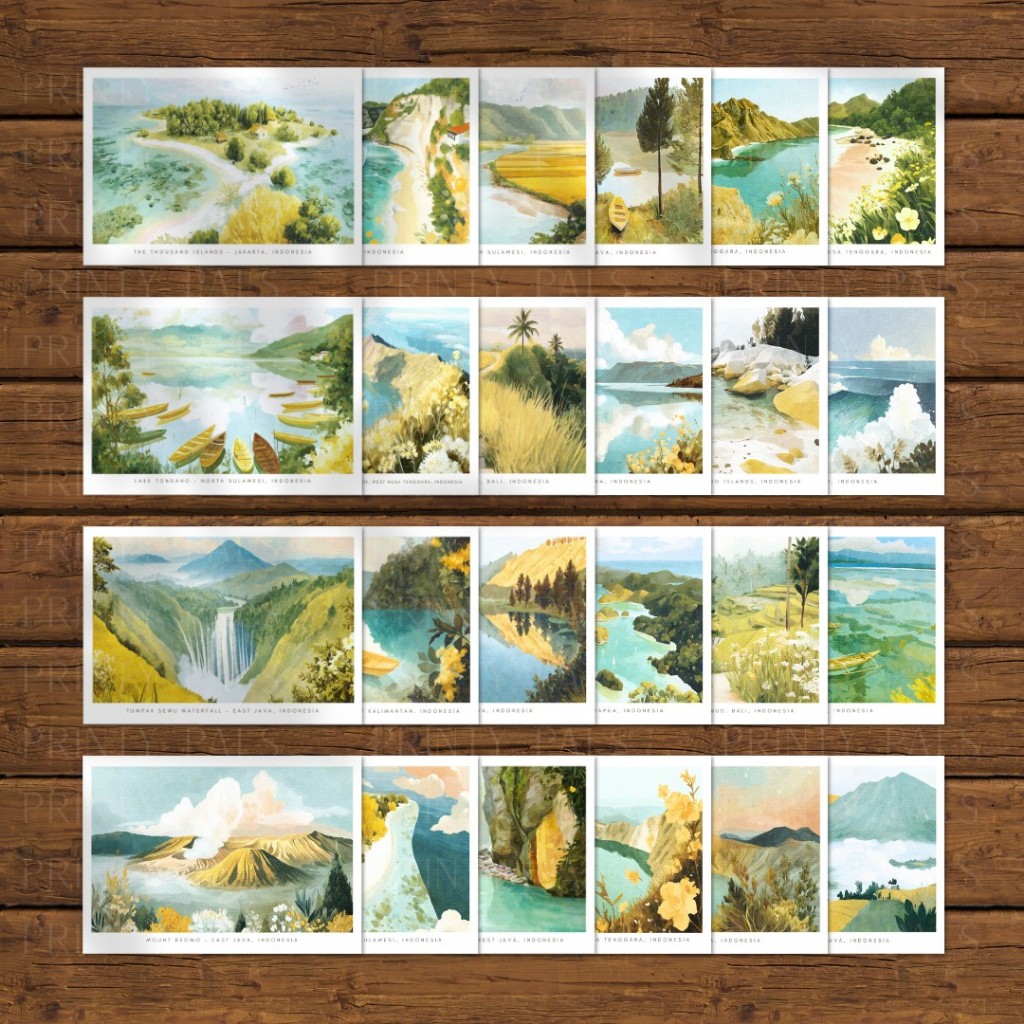 

PRINTY PALS Kartu Pos/ Postcard 1 set lengkap