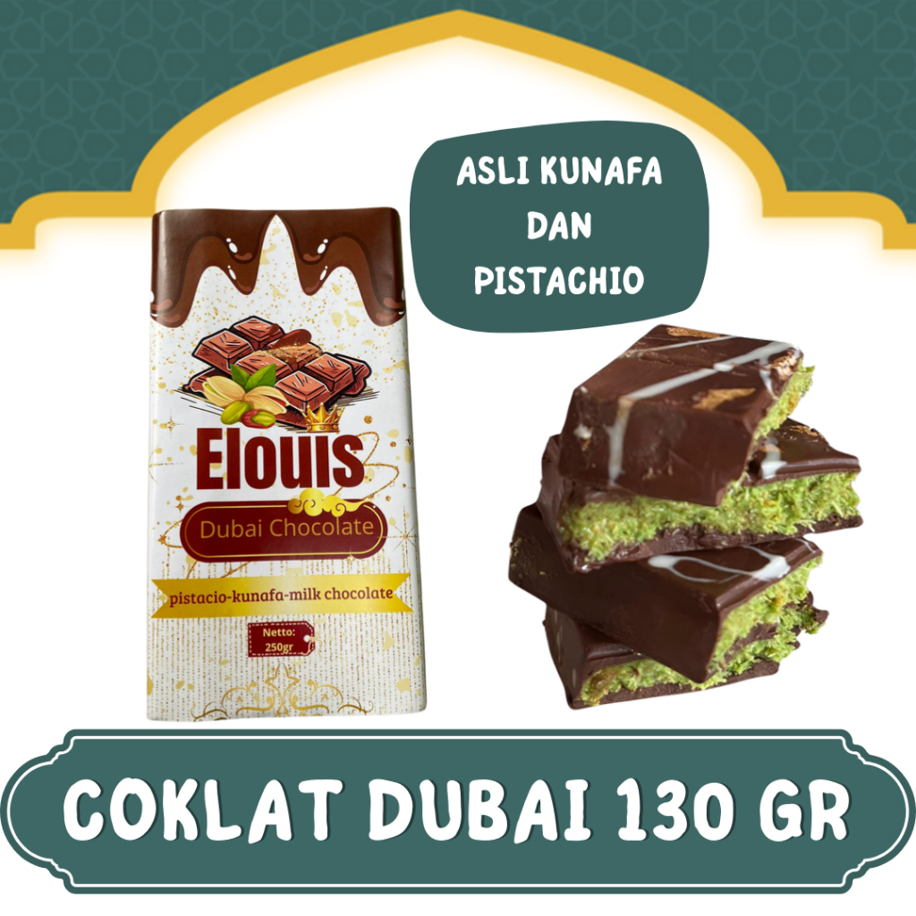 

OLEH OLEH HAJI DAN UMROH COKLAT DUBAI 100% ORIGINAL ASLI 130GR I COKELAT DUBAI VIRAL I COKLAT DUBAI PISTACHIO KUNAFA I CHOCOLATE MADE IN DUBAI PREMIUM I COKLAT SULTAN HOME MADE