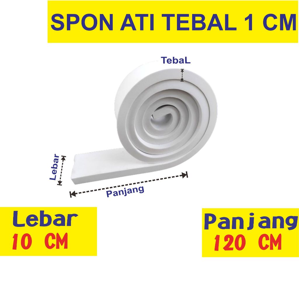 SPON ATI / BUSA ATI TEBAL 1 CM PUTIH UKURAN 10 CM X 120 CM