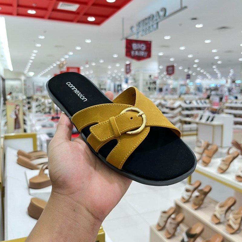Sandal Slop Wanita C0NN3XION Model Flat Original By Matahari Department Store