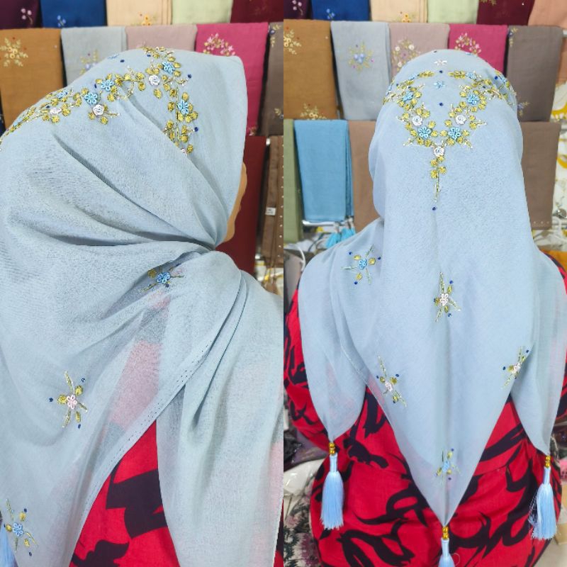 BISA COD/HIJAB SEGI EMPAT SULAM PRINCES TASEL ORI PREMIUM