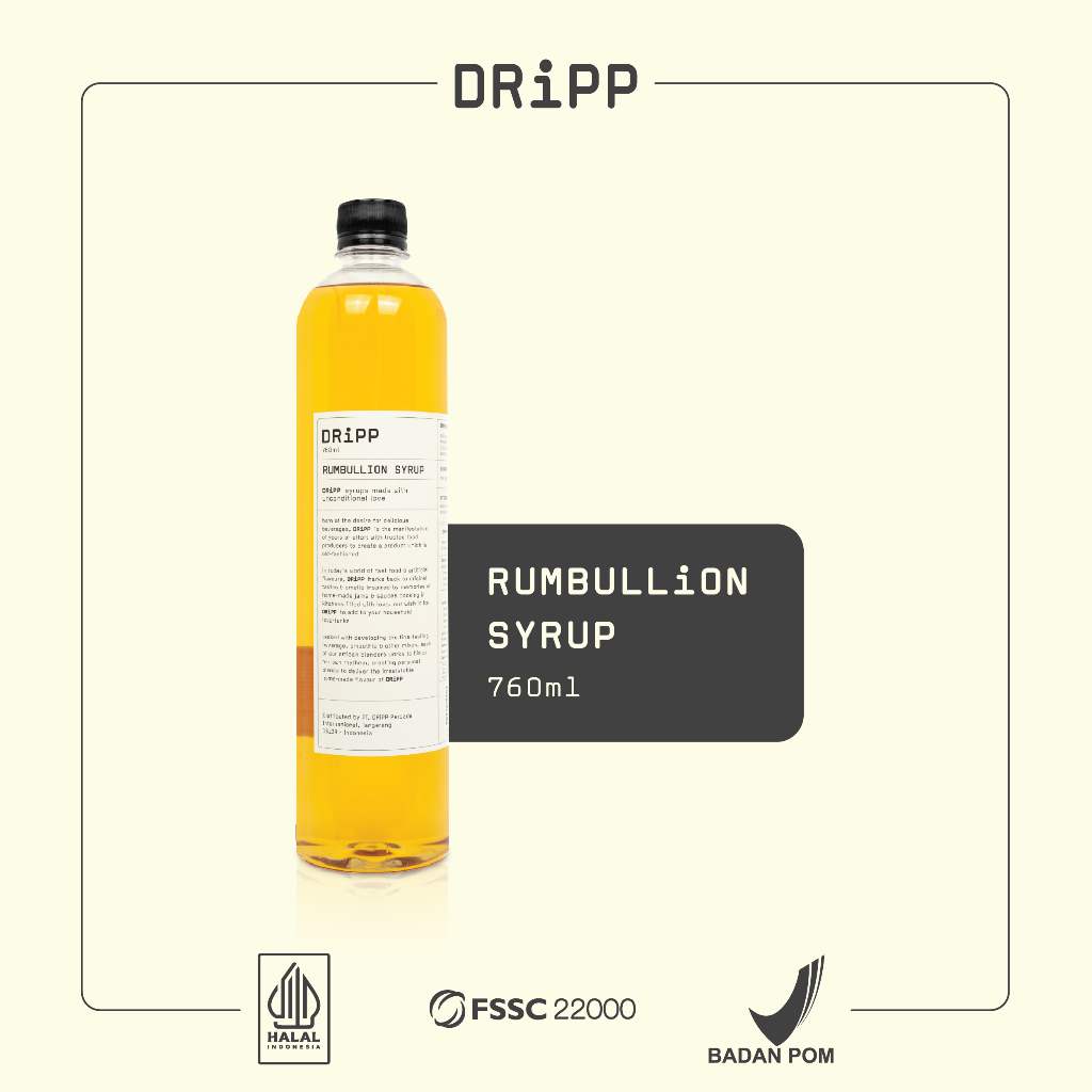 

DRiPP Rumbullion Syrup - Sirup Rasa Rumbullion Untuk Minuman Kekinian Kafe/Bisnis/Rumahan