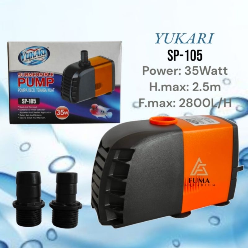 Power Head YUKARI SP 105 : 2800 Liter/jam Lph 35 Watt Pompa Celup Filter Kolam Aquarium Hidroponik l