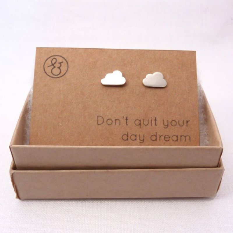 Anting emas anak model awan