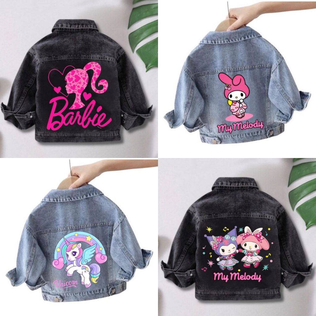 JAKET JEANS ANAK PEREMPUAN KARAKTER JAKET JEANS ANAK CEWEK USIA 2-7 TAHUN