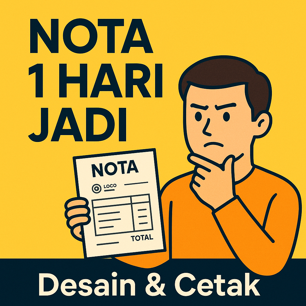 

nota 4 ply ukuran 1/4(10,5x15cm) 1 hari