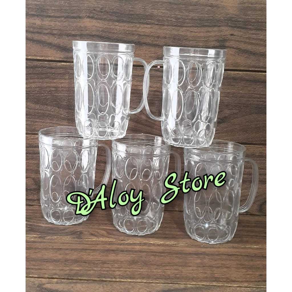 Gelas plastik Jempol Teh/Per 6 Pcs/Gelas Es Jeruk/Gelas Es Kelapa/Gelas mika Tebal