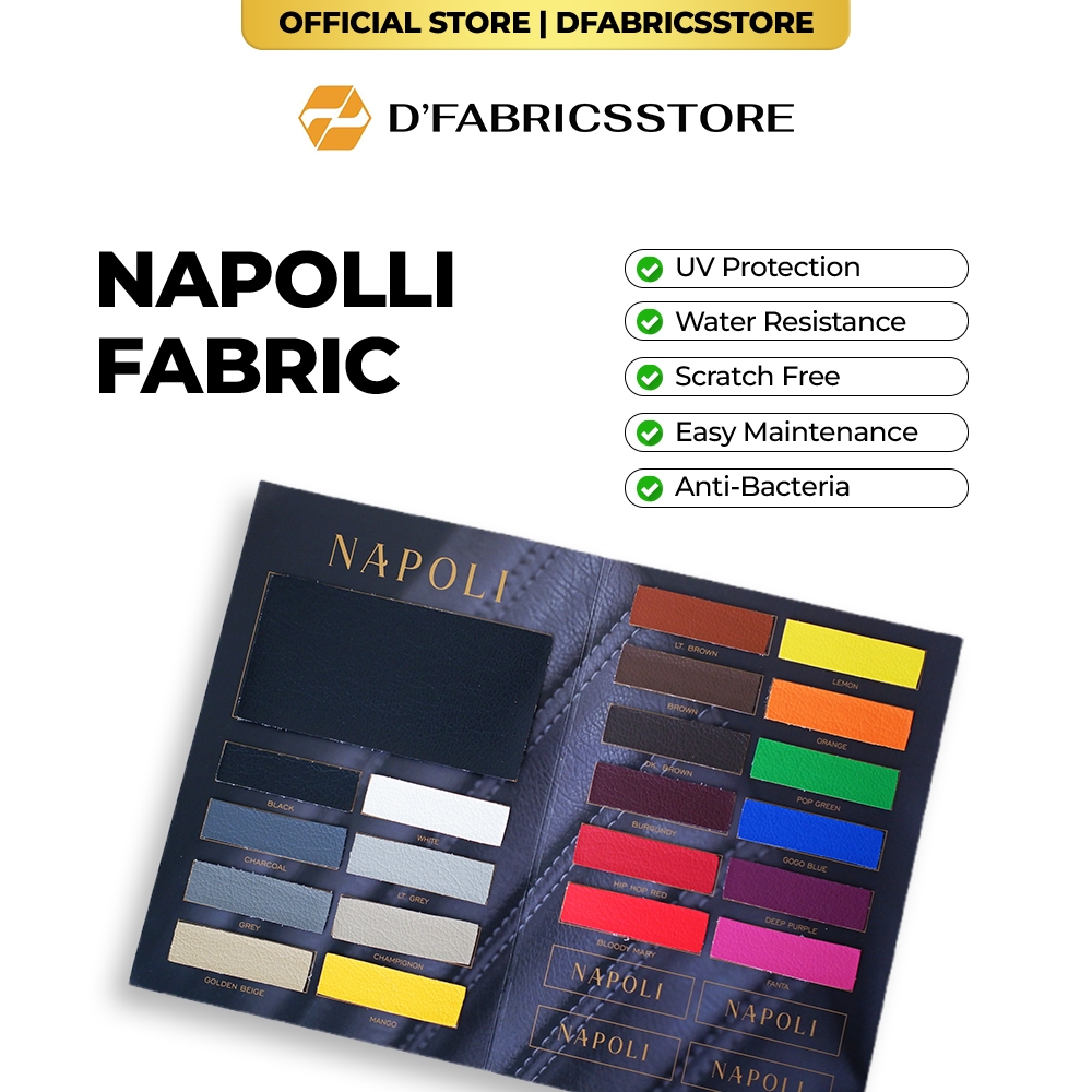 Kain Napolli - Kain PVC Tebal untuk Dipan Sandaran Kursi Kain Jok Mobil 100% Polyester Premium