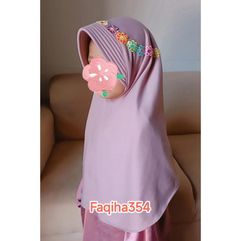 Jilbab Instan Anak Mahkota Bunga Free Peniti Jilbab Hijab Instan Dewasa Mahkota Bunga